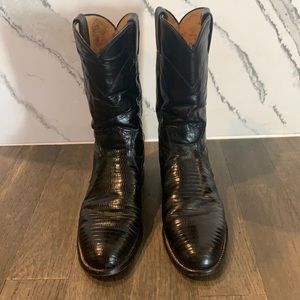 Justin Black Lizard Boots